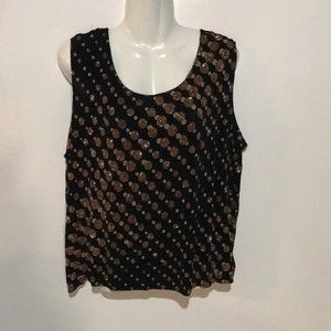 Citiknits Black/Gold S/L Top 2X